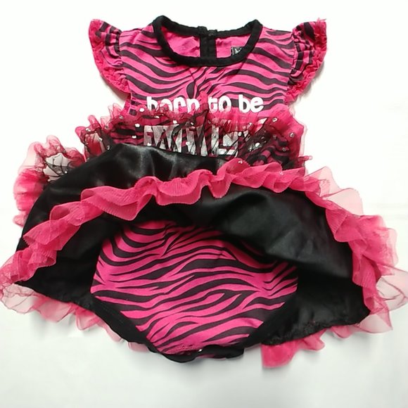 Baby Glam Ruffle Polka Dot Onesie Bodysuit Dress - Picture 6 of 10